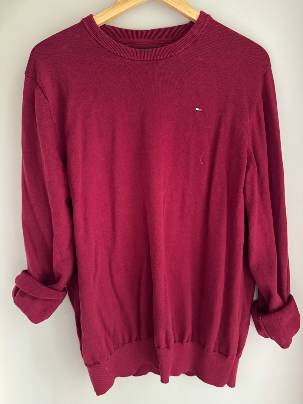 Tommy Hilfiger Men's Crewneck Sweater - Wine Red